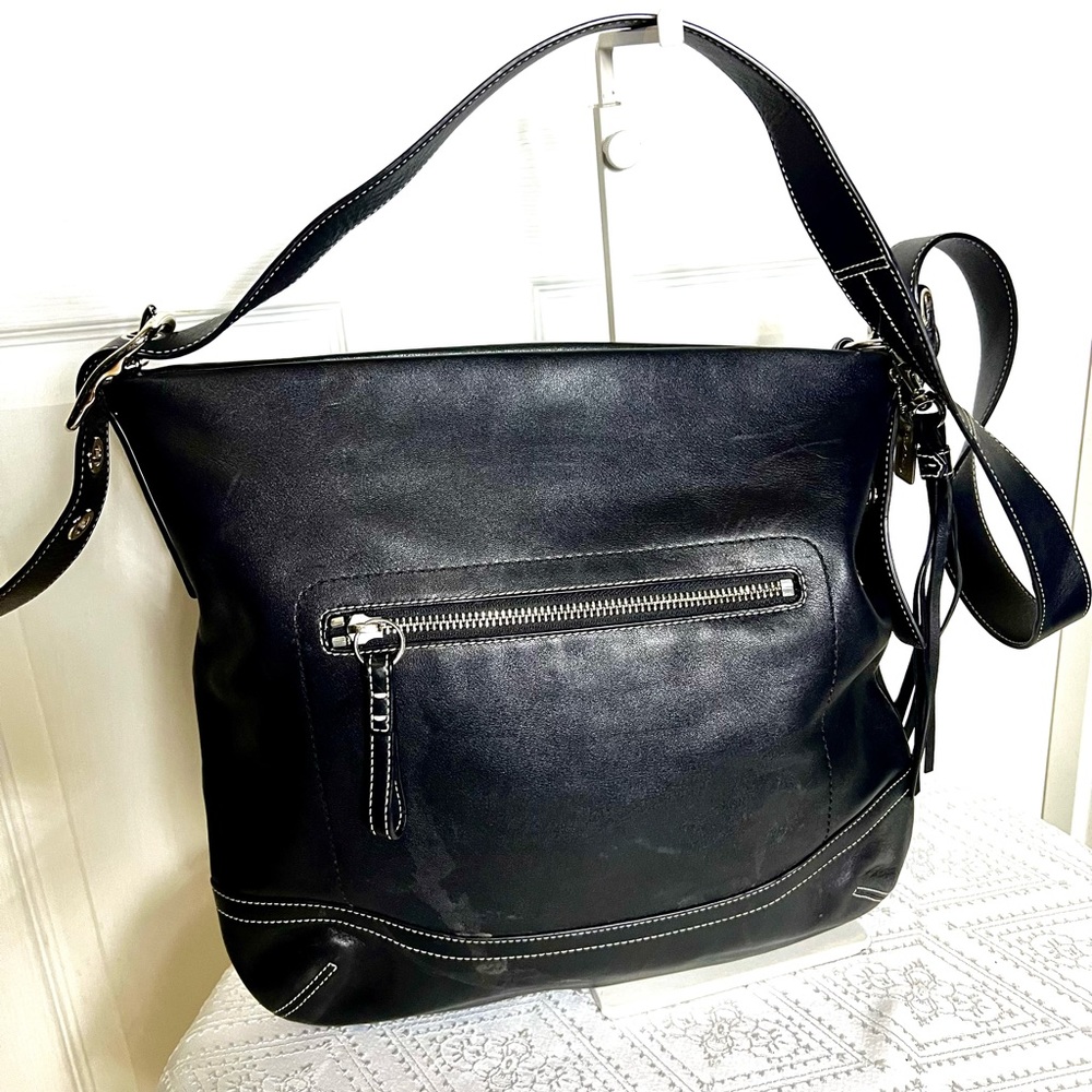 COACH💥VINTAGE💥XL Legacy Black Leather Shoulder Bag